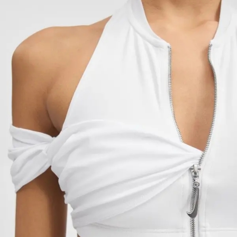 NWT Jacquemus x Nike Le Haut Drape Top In White - Picture 2 of 7